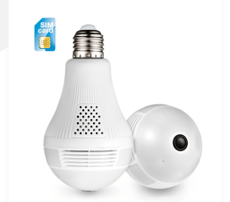 دوربین مداربسته لامپی v380مدل سیم کارتی 4G-LTE4G-LTE SIM card v380 bulb CCTV camera